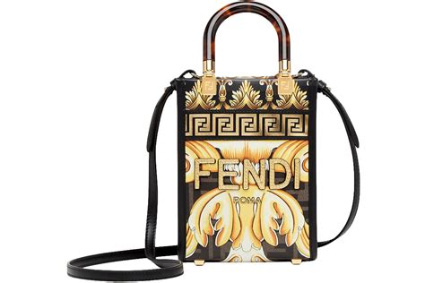 fendi mini sunshine shopper black